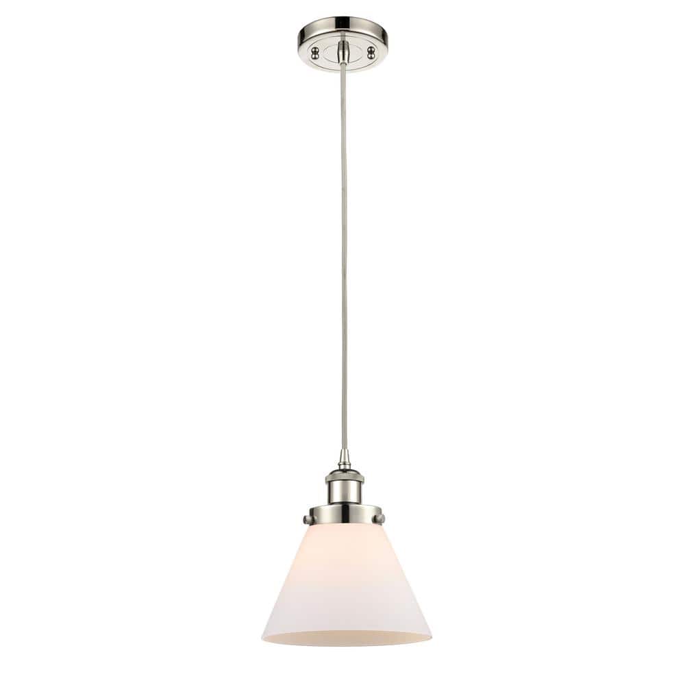 Ballston Urban Mini Pendant in Polished Nickel & Matte White