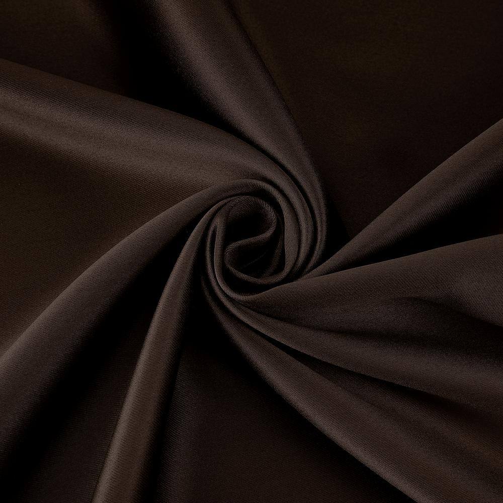 Chocolate Brown Blackout Back Tab Curtain Panel Pair, 63" Length