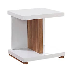 Marvel White and Natural Tone End Table