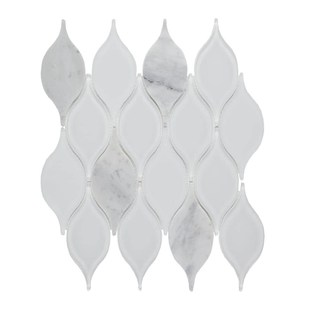Blended Nature Cool l 11.12 in. x 11.87 in. Tear Drop Natural Stone/Glass  Mesh-Mounted Mosaic Tile (0.92 sq. ft./Each) BNTEAR7804 - The Home Depot