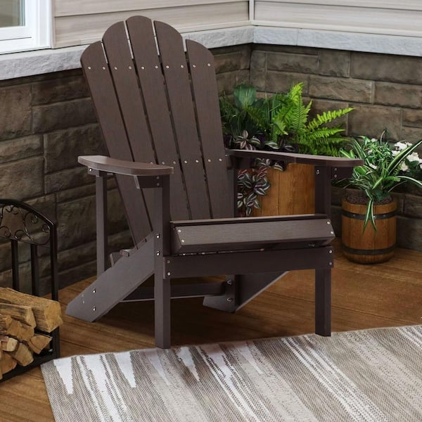 Dura Patio Heavy-Duty Grey Plastic Adirondack Chair with Extra Wide Seat,  Taller Back, Cup-Holder, and 400 lb. Weight Capacity DPHDGREY - The Home  Depot