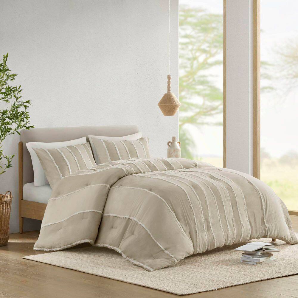 Taupe Full Cotton Down Alternative Comforter Set