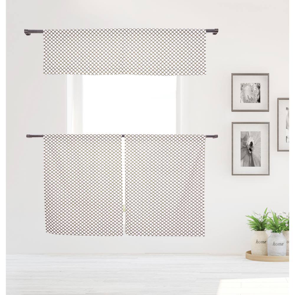 Taupe Coastal Rod Pocket Room Darkening Curtain - 15 in. W x 58 in. L (Set 