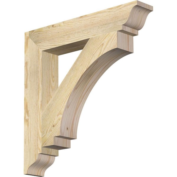 Ekena Millwork 4 in. x 24 in. x 24 in. Douglas Fir Imperial Traditional Rough Sawn Bracket