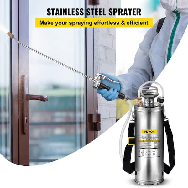 VEVOR 3 Gal. Stainless Steel Sprayer Adjustable Nozzle Hand Pump
