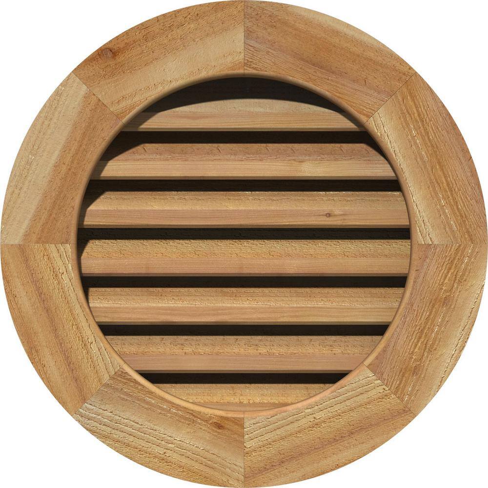"19"" x 19"" Round Unfinished Rough Sawn Western Red Cedar Wood Paintable Gable Louver Vent Functional" price history on PriceWatchPro