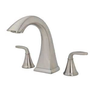 Pasadena 2-Handle High-Arc Deck Mount Roman Tub Faucet in Brushed Nickel