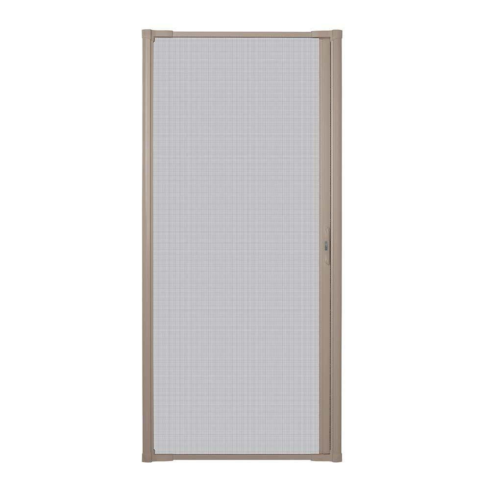 Andersen 36 in. x 80 in. LuminAire Sandtone for Single Entry Door 32 in.-36 in. Universal Handed Aluminum Retractable Screen Door