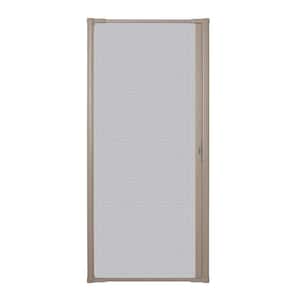 36 in. x 80 in. LuminAire Sandtone for Single Entry Door 32 in.-36 in. Universal Handed Aluminum Retractable Screen Door