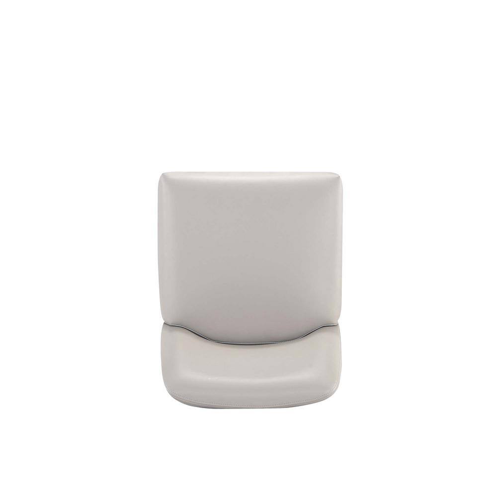 Light Gray Leatherette Upholstered Metal Counter Stool