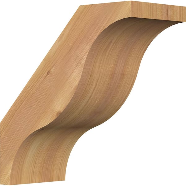 Ekena Millwork 5 1/2"W x 12"D x 12"H Funston Smooth Knee Brace, Western Red Cedar