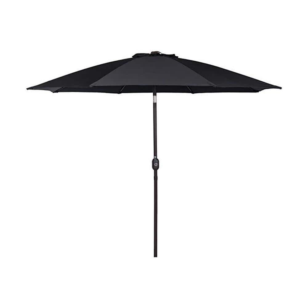 10 ft. Market Outdoor Terrace Umbrella Patio Umbrella in Black with Button 