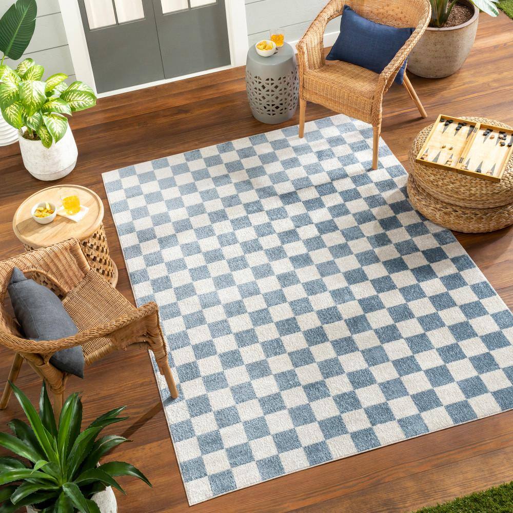 Lillian Multi-Color Checkered 8 ft. x 10 ft. Indoor Machine-Washable Area Rug - thumbnail 5