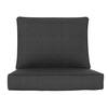 Uixe Outdoor Chair Cushions 2-Piece 23x25+20x23In.Deep Seat and Clasped Cushion Set for Patio Furniture in Dark Gray ODF528884204