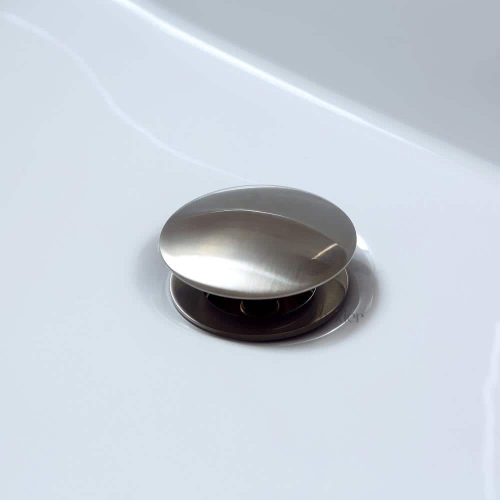 Brushed Nickel Bathroom Sink Push Pop-Up Drain Stopper
