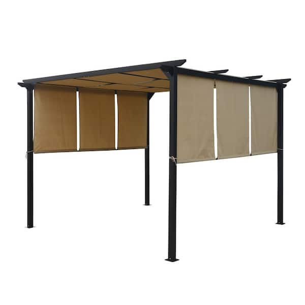 Noble House 9.58 ft x 9.58 ft. Beige Fabric Canopy Gazebo with Steel ...