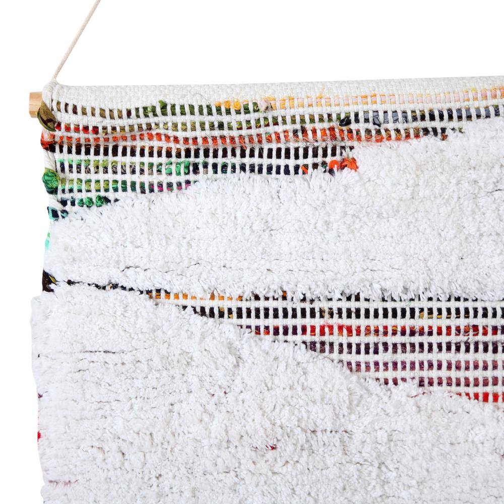 Boho Chindi Multicolor Woven Wall Hanging with Fringe
