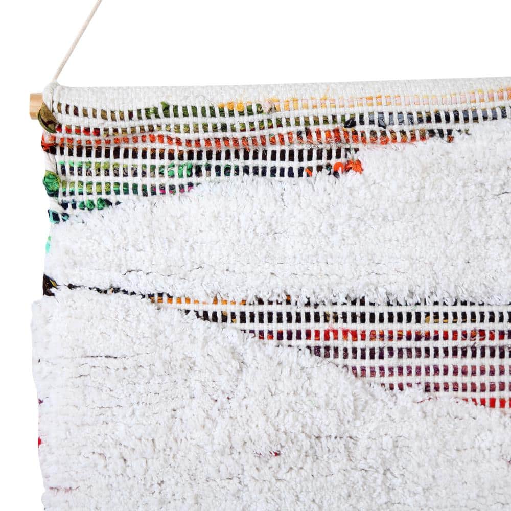 Boho Chindi Multicolor Woven Wall Hanging with Fringe