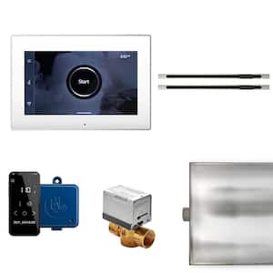 XButler Max Linear Steam Generator Control Kit with iSteamX Control and Linear SteamHead in White Polished Nickel