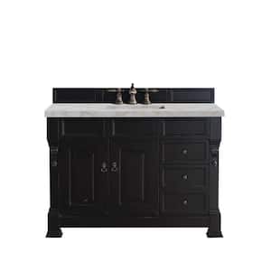 Brookfield 48.0 in. W x 23.5 in. D x 34.3 in. H Bathroom Vanity in Antique Black with Victorian Silver Top