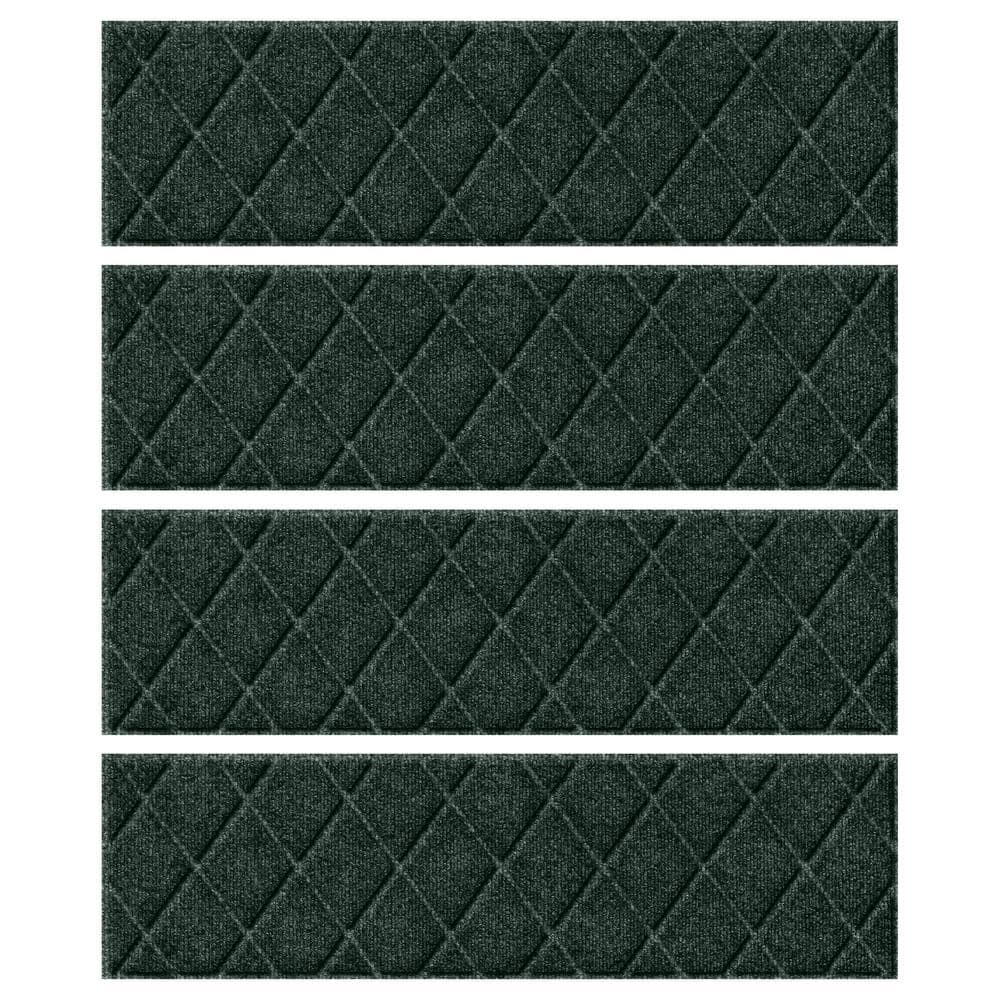 Waterhog Argyle Evergreen 8.5 in. x 30 in. PET Polyester Indoor Outdoor Sta