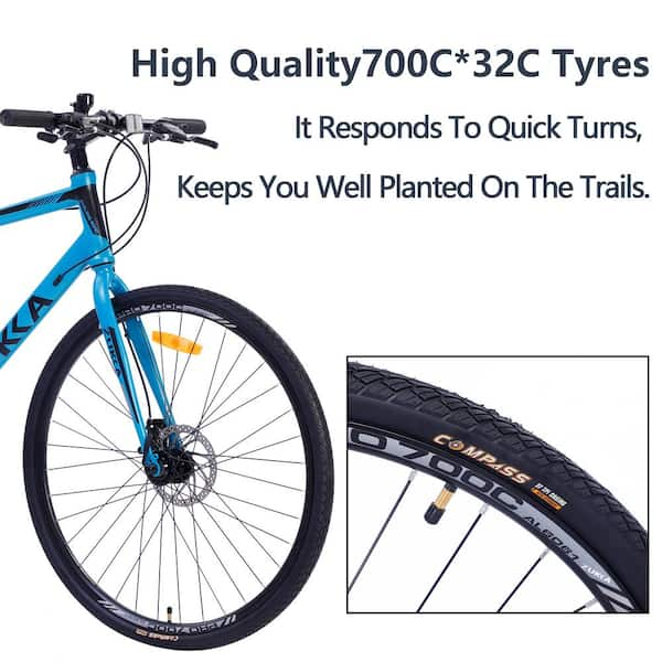 Zeus Ruta 24 in. City Bike 21 Speed Hybrid Disc Brake 700C Road