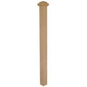 Stair Parts 4075 56 in. x 3-1/2 in. Unfinished Hard Maple Square Craftsman Solid Core Box Newel Post for Stair Remodel
