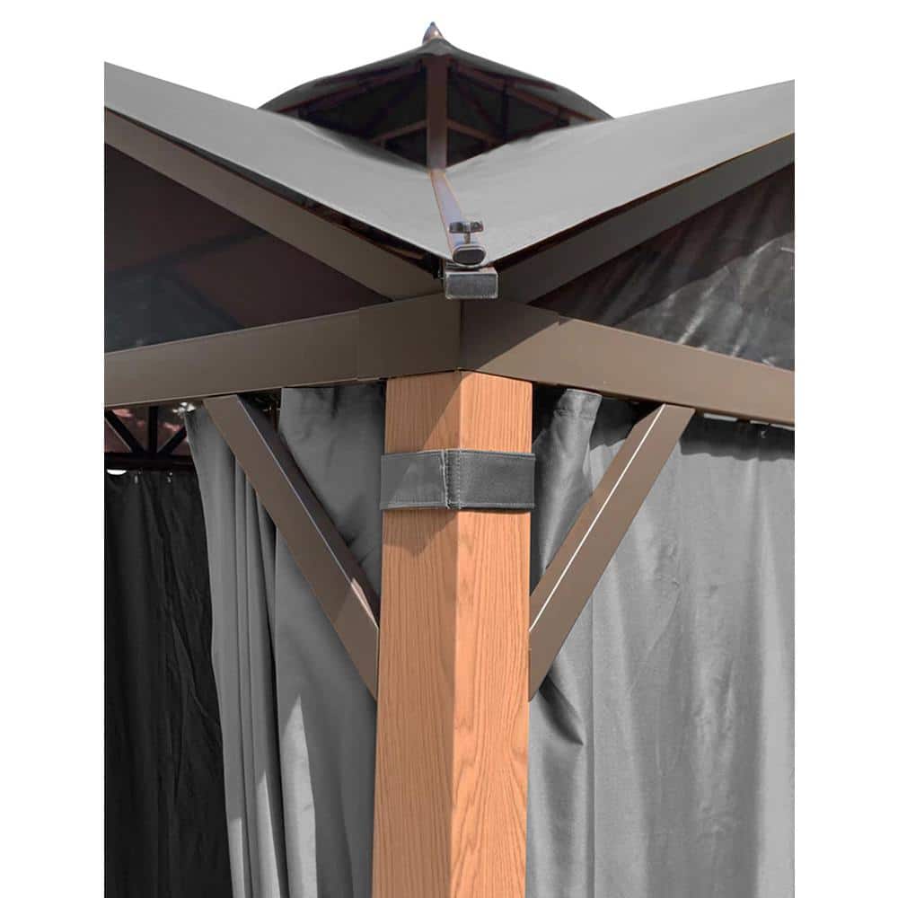 Gray 10' x 10' Privacy Curtain Set for Gazebo