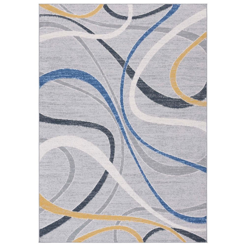 Odyssey 5 ft. x 8 ft. Gray/Blue Gold Abstract Swirls Area Rug price history on PriceWatchPro