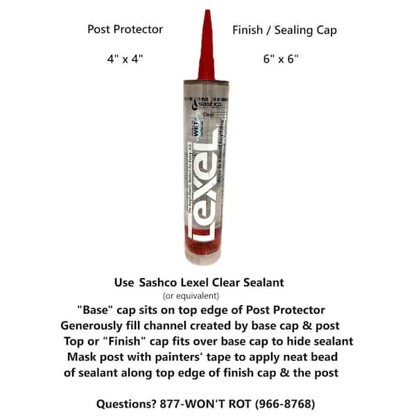Post Protector 4 in. x 4 in. PVC Finish and Sealing Cap