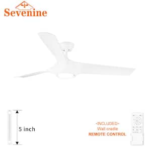 Splenda 56 in. Indoor Modern Matte White Ceiling Fans with 3-Colors Integrated LED and ABS Blades, Remote Control