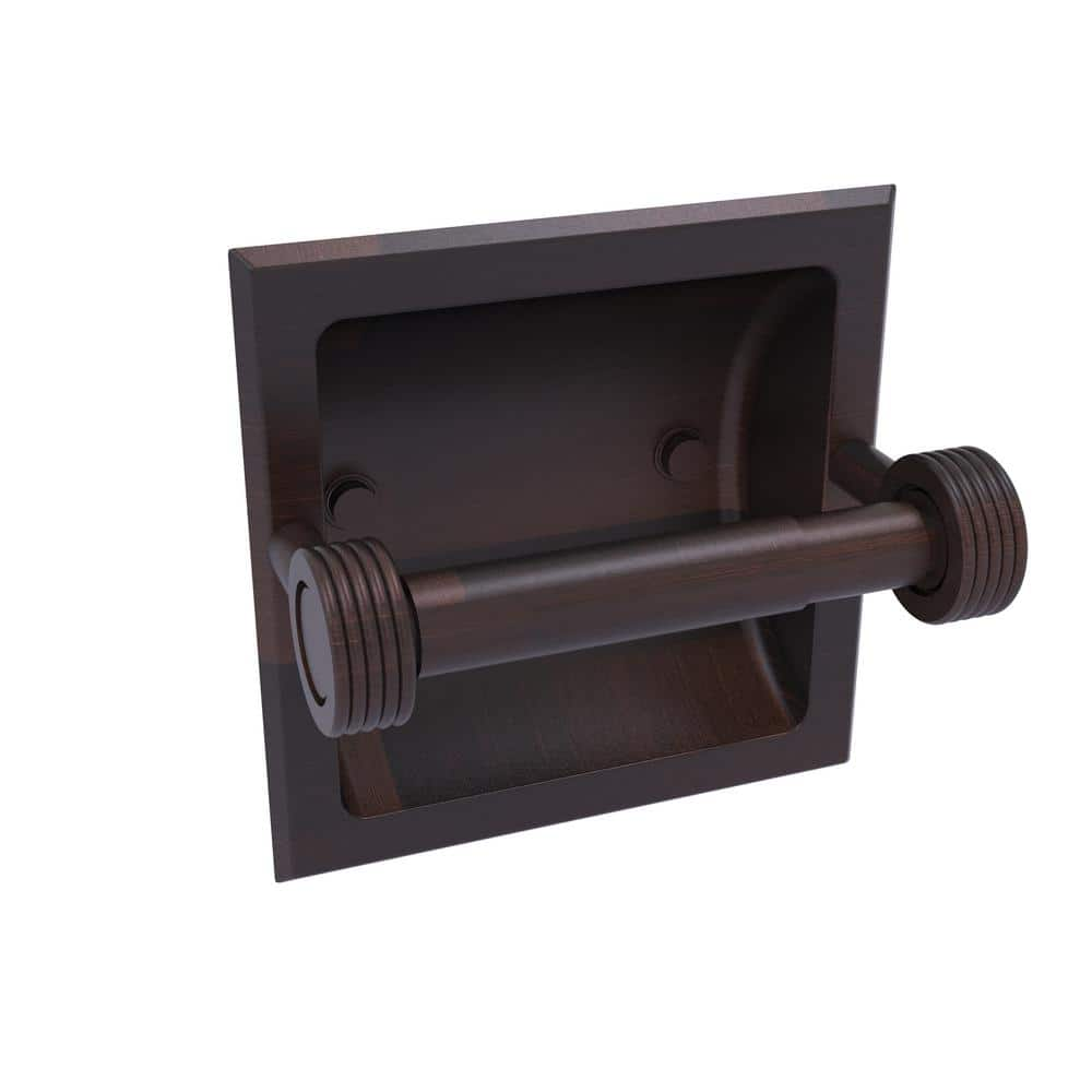 Allied Brass Continental Recessed Toilet Tissue Holder with Groovy Accents in Venetian Bronze