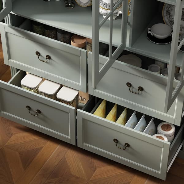 FUFU&GAGA Gray Wood Combination Cabinet Storage Cabinet FUFU&GAGA Gray Wood Combination Cabinet Storage Cabinet