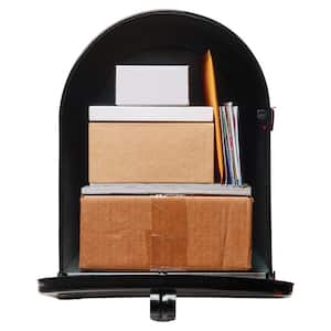 Stanley Black, Extra Large, Steel, Post Mount Mailbox