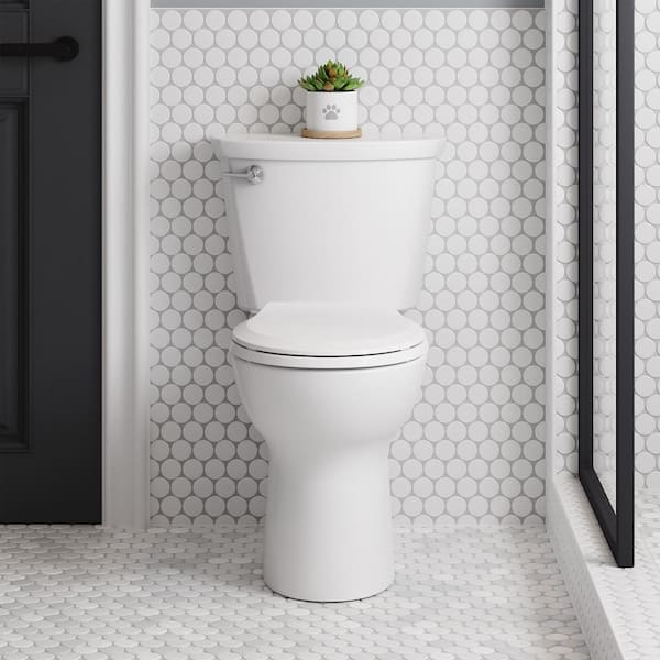 Cadet 10 in. Antimicrobial 2-Piece 1.28 GPF Single Flush Chair Height Round Toilet with Slow Close Seat in White
