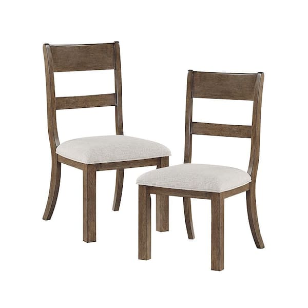 Benton Light Gray Textured Upholstery Dining Room Side Chair Set of 2