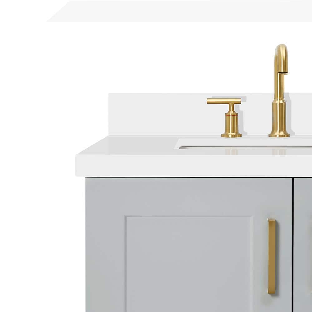 Taylor 43-inch White Quartz Top Gray Single Sink Vanity