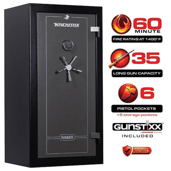 Ranger 25.6 cu. ft. 35-Gun 60 Minute Fire Rating UL Listed Electronic Lock Two-Tone Black and Slate