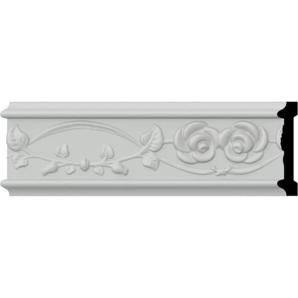 3/4 in. x 3-1/4 in. x 94-1/2 in. Polyurethane Rose Chair Rail Moulding