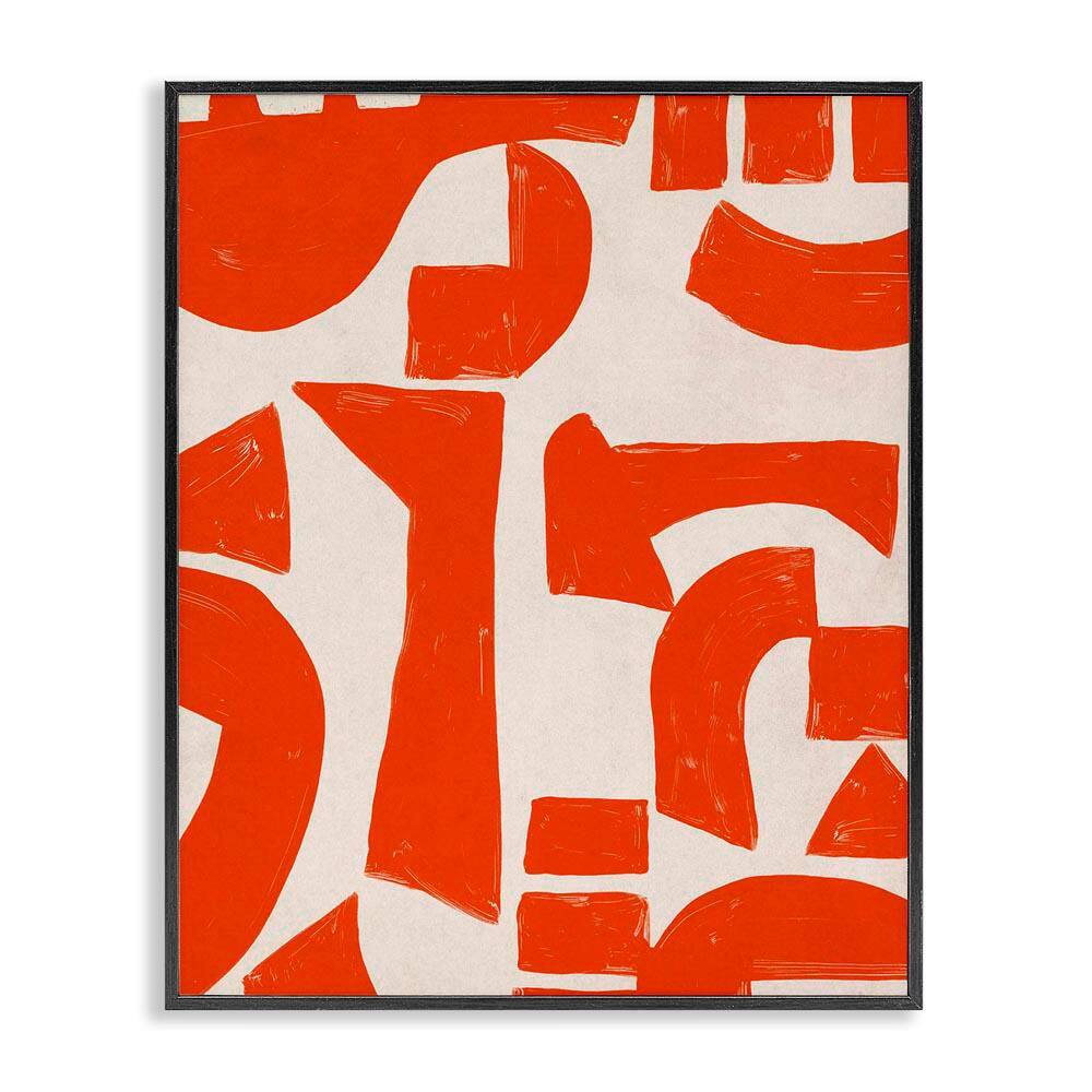 Red Asymmetrical Shapes by June Erica Vess Black Framed Abstract Giclee Art Print 20 in. x 16 in. price history on PriceWatchPro