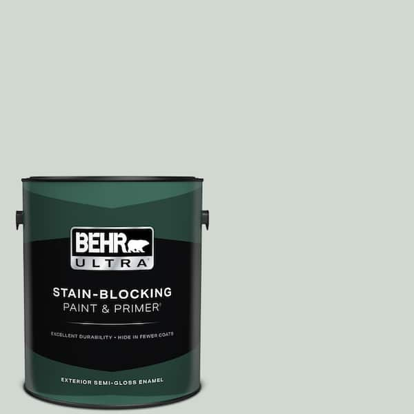 BEHR ULTRA 1 gal. Home Decorators Collection #HDC-CT-23 Wind Fresh White Semi-Gloss Enamel Exterior Paint & Primer