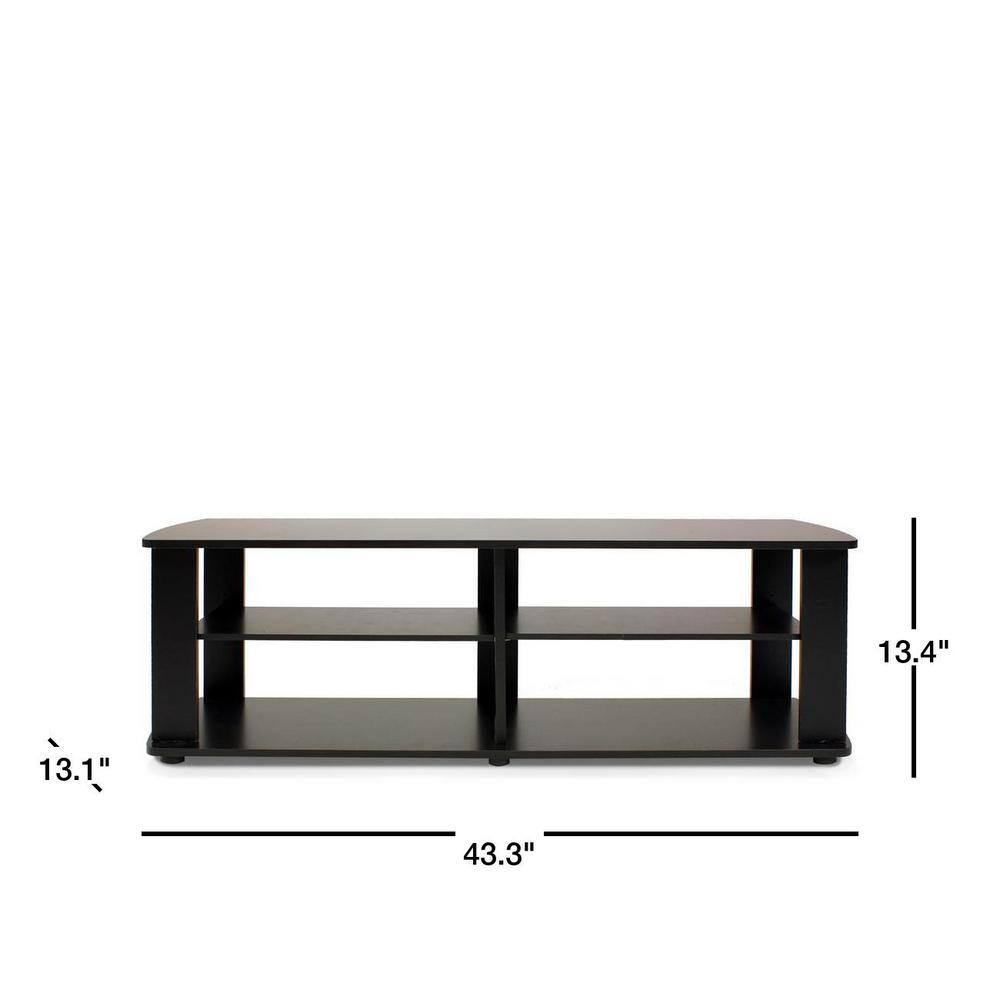 Sleek Black Composite Wood Low-Rise Entertainment Center
