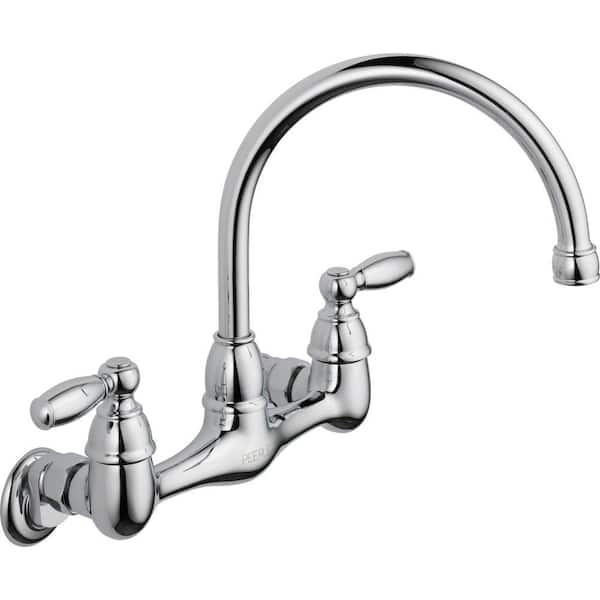 Peerless Choice 2-Handle Wall Mount Kitchen Faucet in Chrome