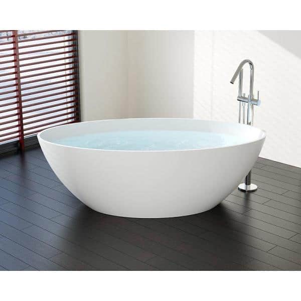 Badeloft USA Stone Resin Freestanding Sink in Matte White