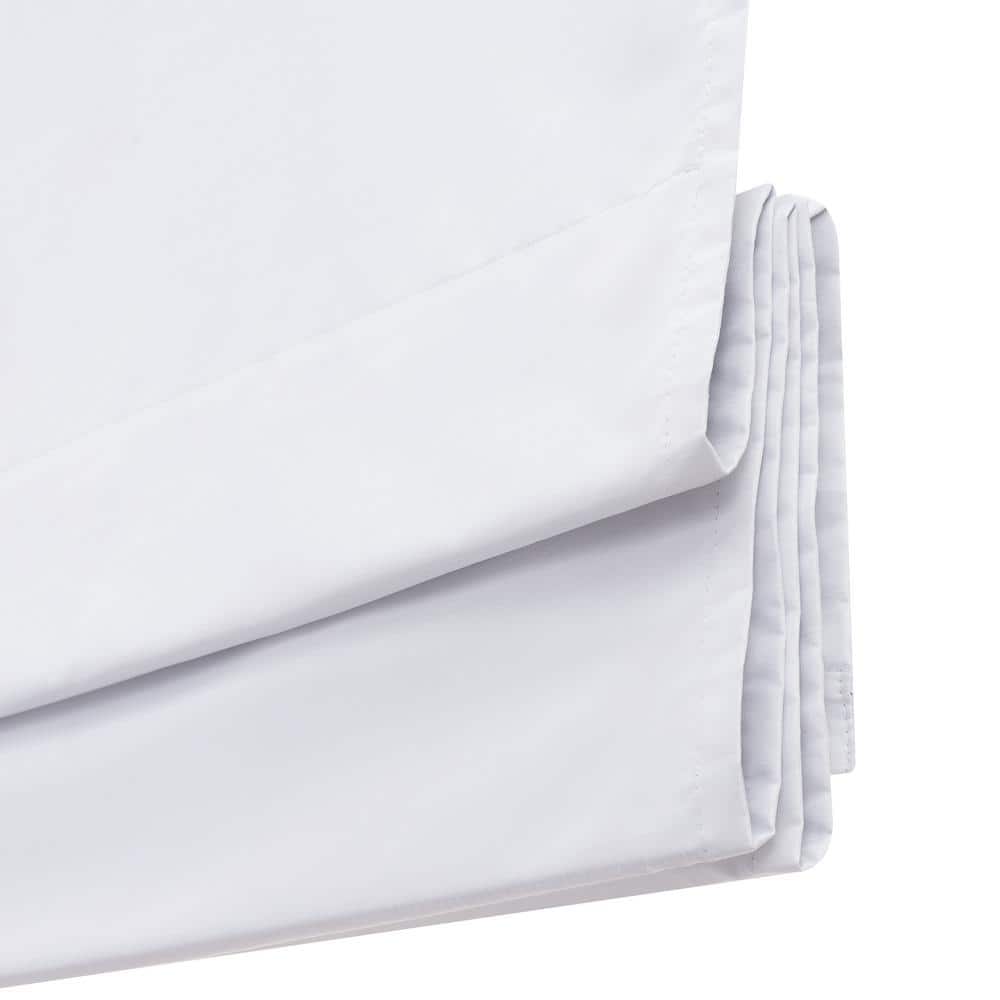 White Faux Silk Cordless Blackout Roman Shade, 27" x 64"