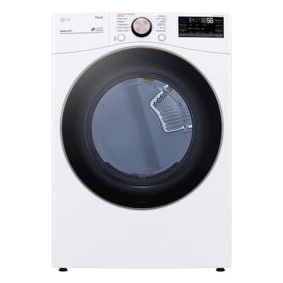 7.4 cu. ft. Large Capacity Vented Smart Stackable Electric Dryer with Sensor Dry and TurboSteam in White