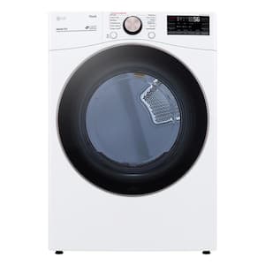 7.4 cu. ft. Large Capacity Vented Smart Stackable Gas Dryer with Sensor Dry and TurboSteam in White