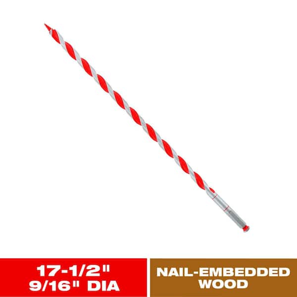 DIABLO 9/16 in. x 17-1/2 in. Carbide Auger Drill Bit for Wood and Nail-Embedded Wood