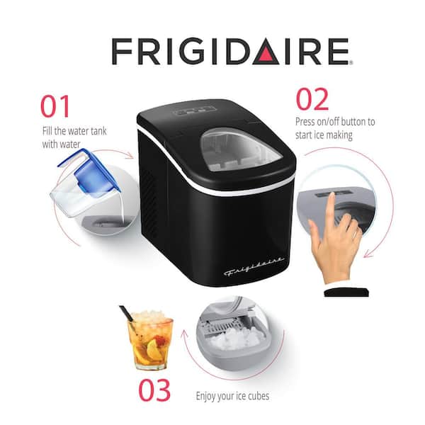 【Euma】Black inc FifryC Frigidaire 26 lbs. Freestanding Ice Maker 8.7 in. Wide in