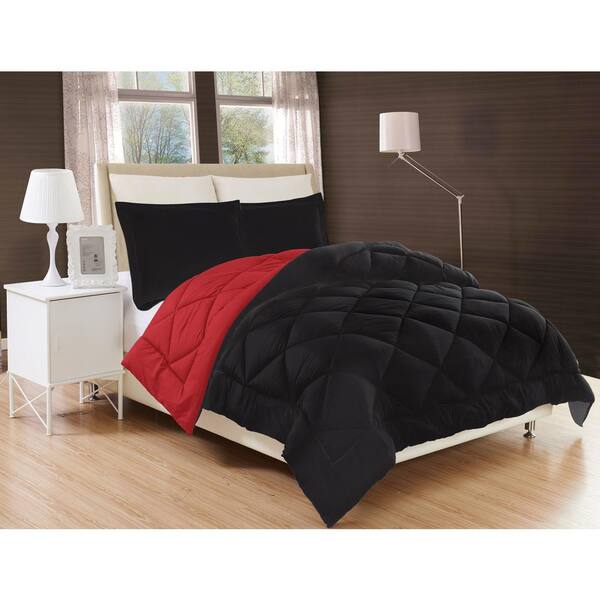 Black Burdy King Comforter Set, Red And Black King Bedding